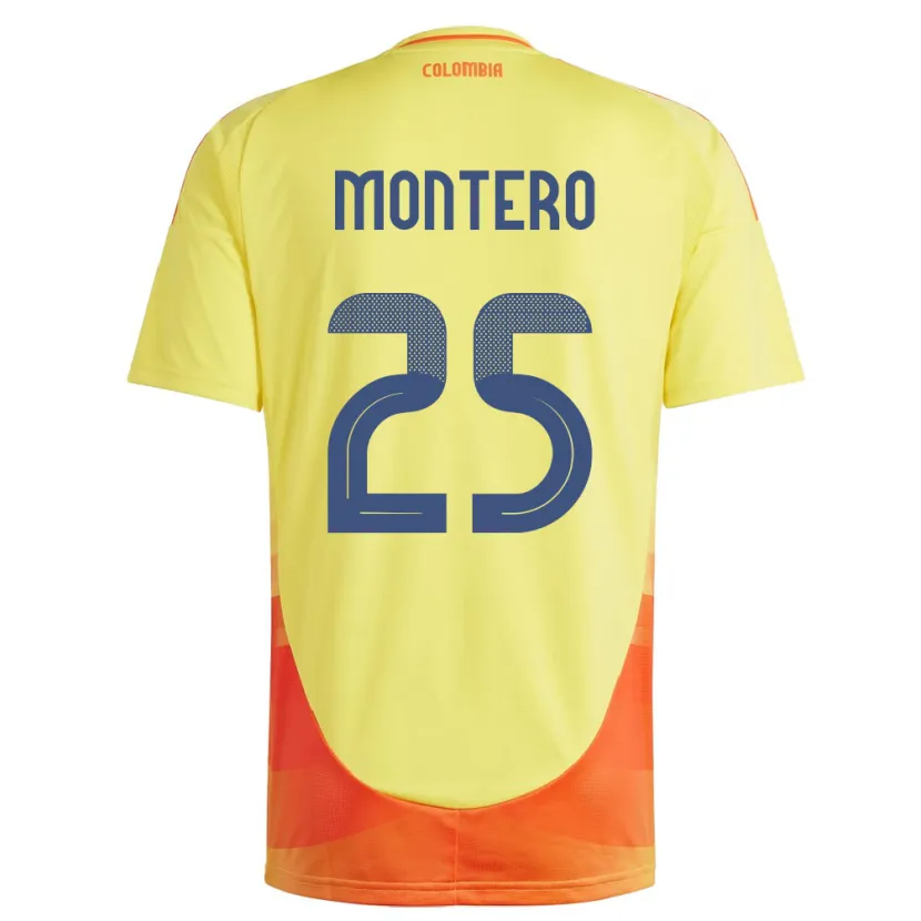 Danxen Niño Camiseta Colombia Álvaro Montero #25 Amarillo 1ª Equipación 24-26 La Camisa