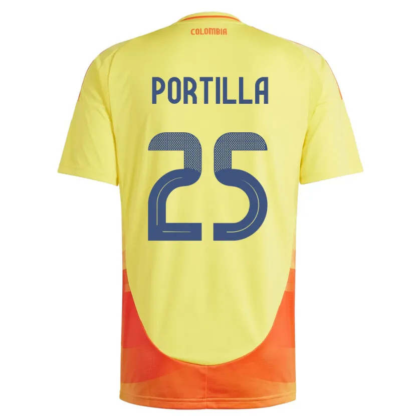 Danxen Niño Camiseta Colombia Juan Portilla #25 Amarillo 1ª Equipación 24-26 La Camisa