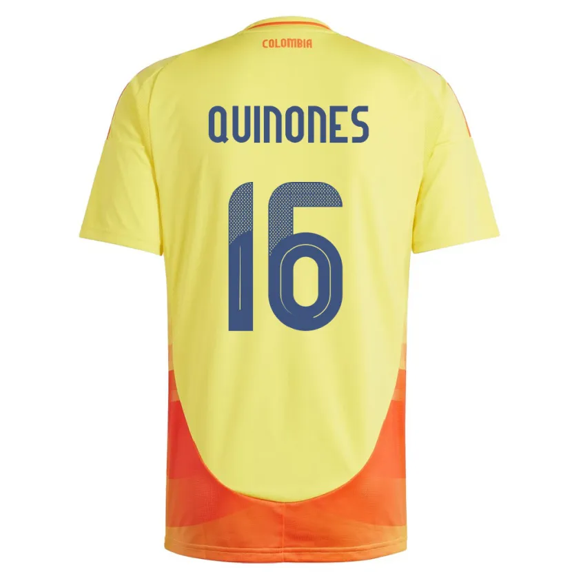 Danxen Niño Camiseta Colombia Nelson Quiñónes #16 Amarillo 1ª Equipación 24-26 La Camisa