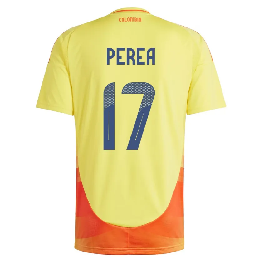 Danxen Niño Camiseta Colombia Óscar Perea #17 Amarillo 1ª Equipación 24-26 La Camisa