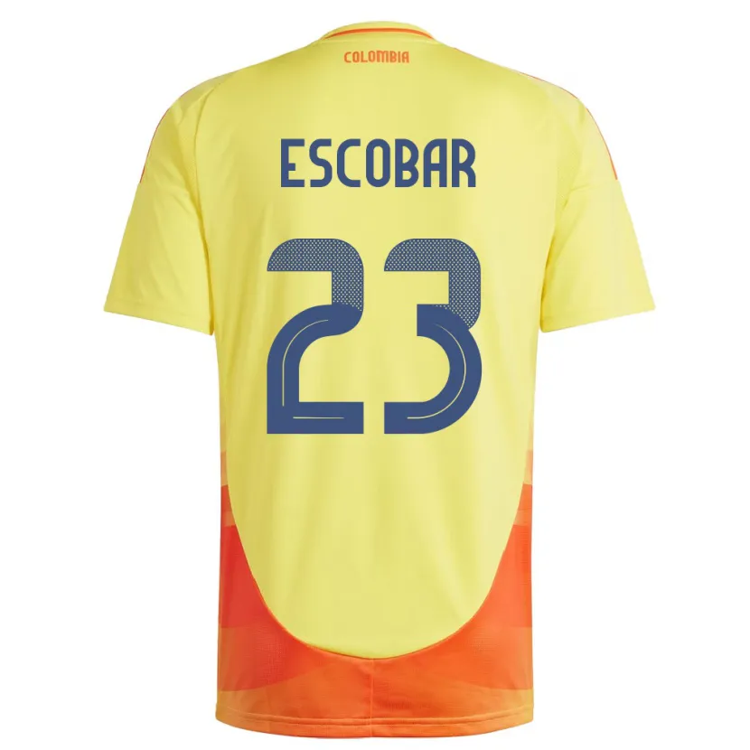 Danxen Niño Camiseta Colombia Josen Escobar #23 Amarillo 1ª Equipación 24-26 La Camisa