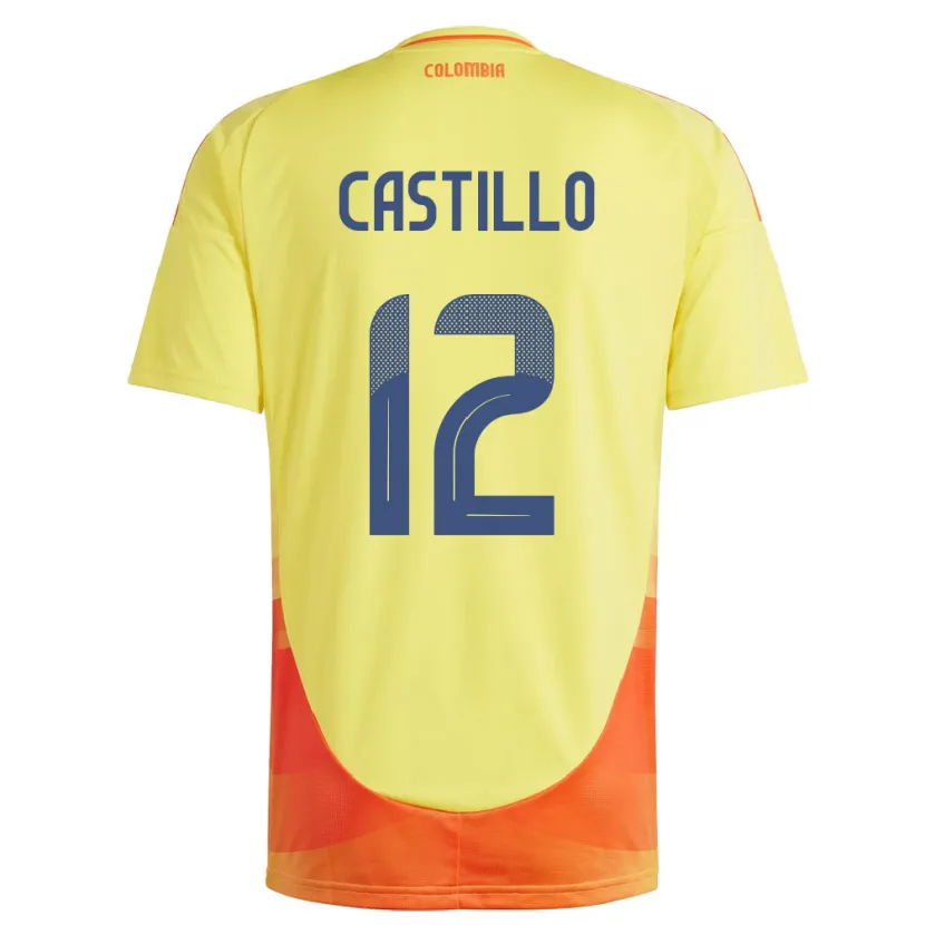 Danxen Niño Camiseta Colombia Juan Castillo #12 Amarillo 1ª Equipación 24-26 La Camisa