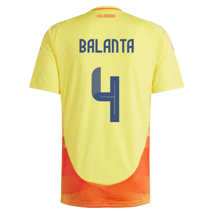 Danxen Niño Camiseta Colombia Marlon Balanta #4 Amarillo 1ª Equipación 24-26 La Camisa