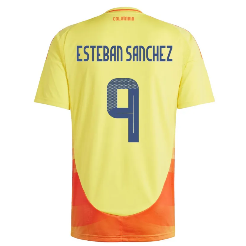 Danxen Niño Camiseta Colombia Juan Esteban Sánchez #9 Amarillo 1ª Equipación 24-26 La Camisa