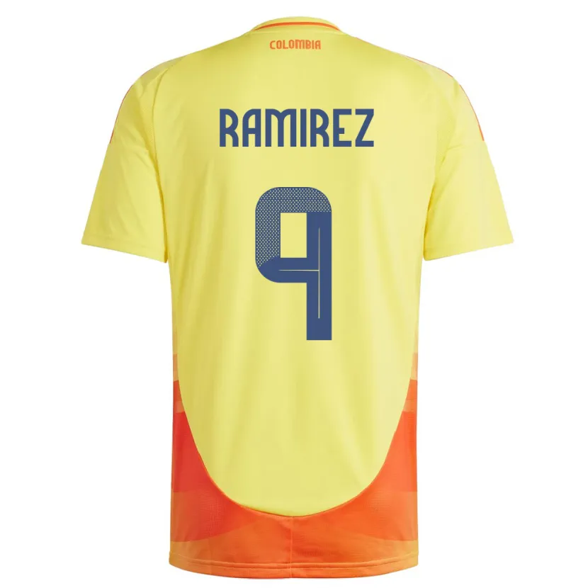 Danxen Niño Camiseta Colombia Mayra Ramírez #9 Amarillo 1ª Equipación 24-26 La Camisa