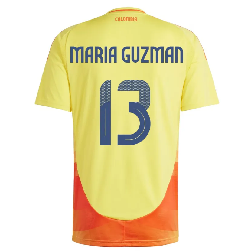 Danxen Niño Camiseta Colombia Ana María Guzmán #13 Amarillo 1ª Equipación 24-26 La Camisa
