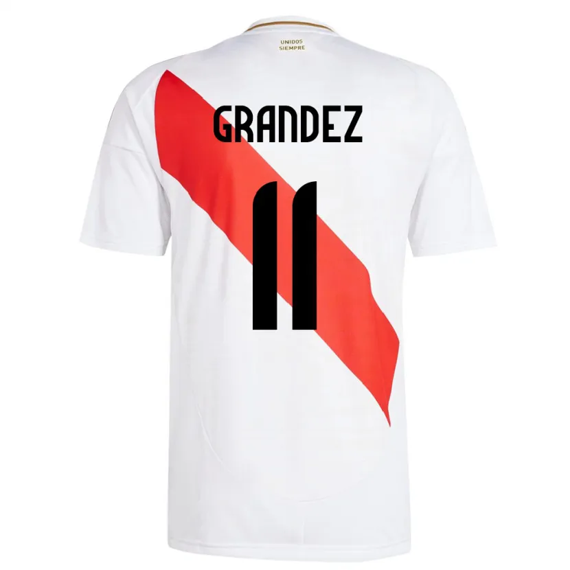 Danxen Niño Camiseta Perú Guillermo Grández #11 Blanco 1ª Equipación 24-26 La Camisa