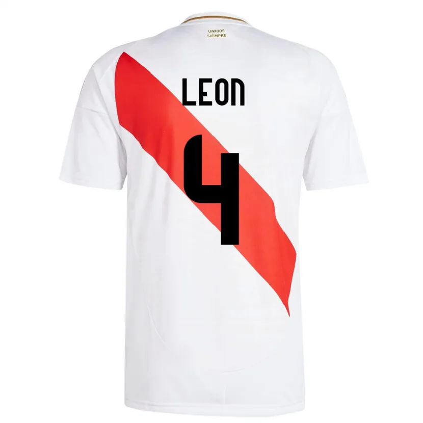 Danxen Niño Camiseta Perú Mía León #4 Blanco 1ª Equipación 24-26 La Camisa