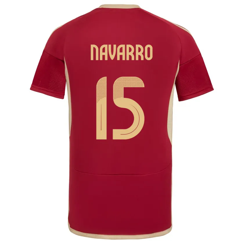 Danxen Niño Camiseta Venezuela Miguel Navarro #15 Borgoña 1ª Equipación 24-26 La Camisa