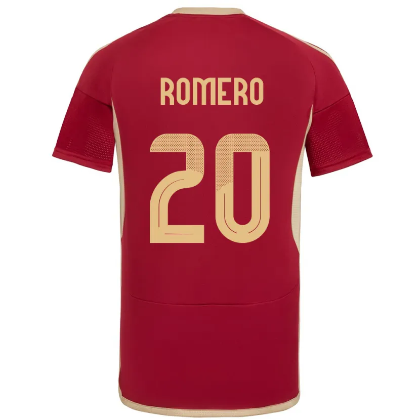 Danxen Niño Camiseta Venezuela Andrés Romero #20 Borgoña 1ª Equipación 24-26 La Camisa