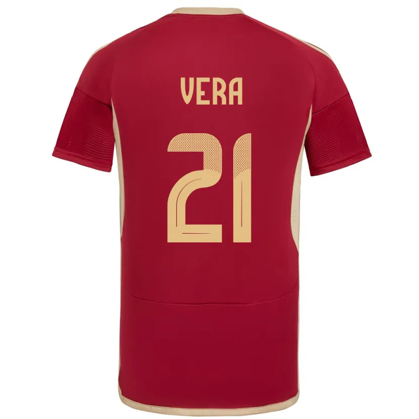 Danxen Niño Camiseta Venezuela Andry Vera #21 Borgoña 1ª Equipación 24-26 La Camisa