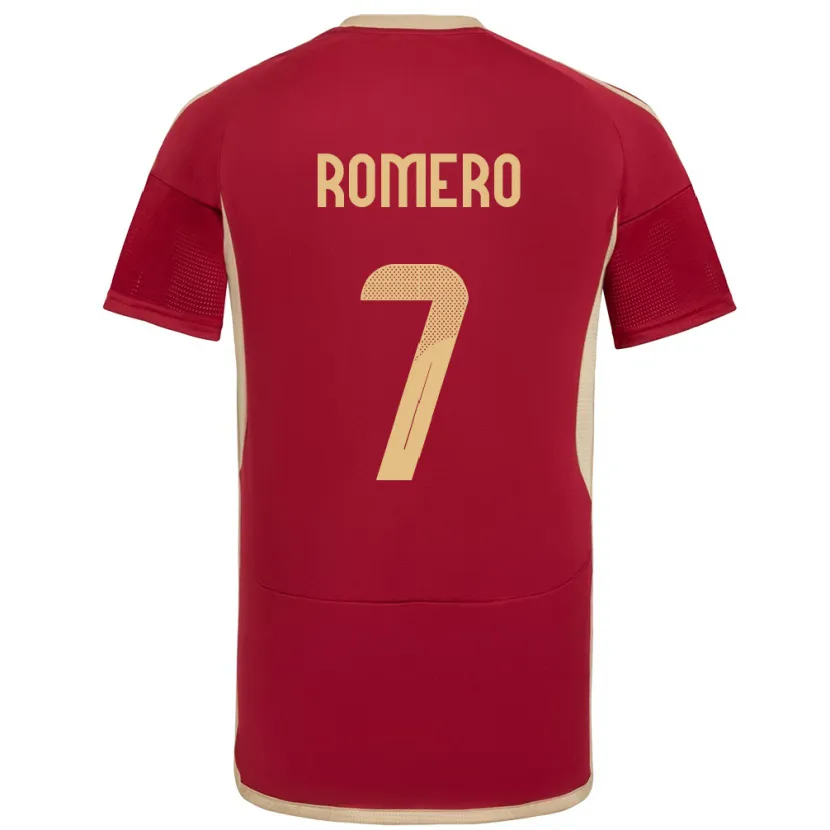 Danxen Niño Camiseta Venezuela Leenhan Romero #7 Borgoña 1ª Equipación 24-26 La Camisa