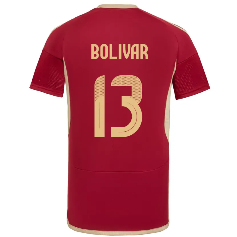 Danxen Niño Camiseta Venezuela Salvador Bolívar #13 Borgoña 1ª Equipación 24-26 La Camisa