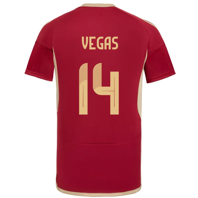 Danxen Niño Camiseta Venezuela Miguel Vegas #14 Borgoña 1ª Equipación 24-26 La Camisa