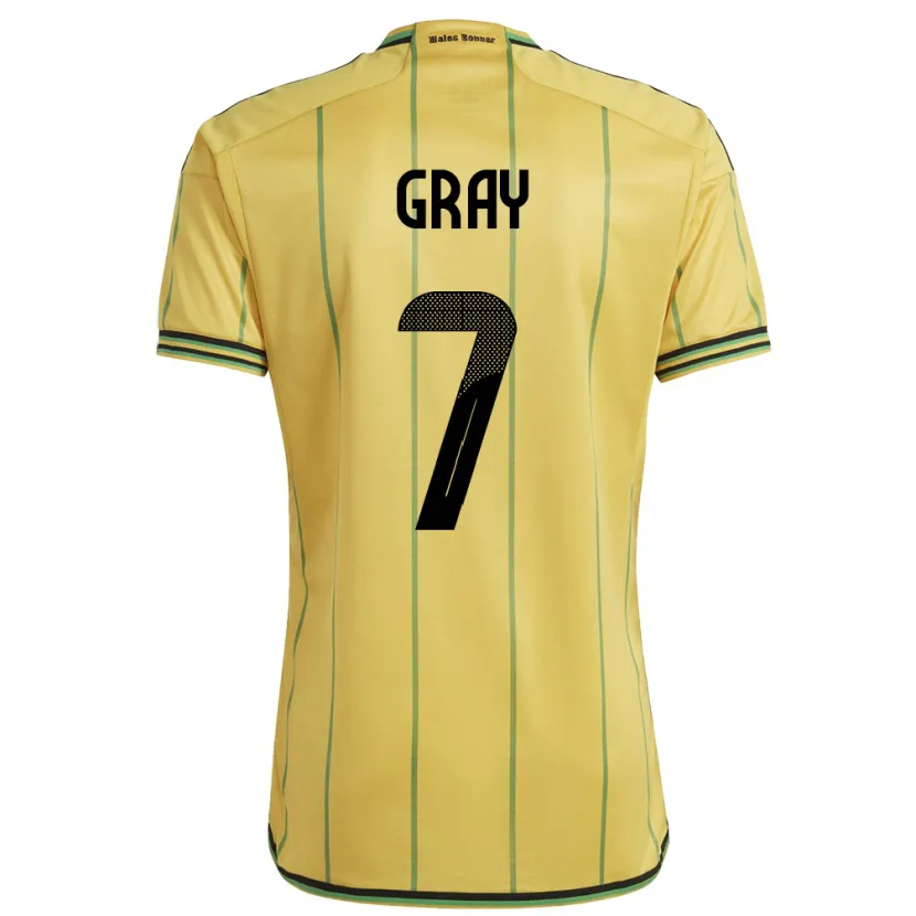 Danxen Niño Camiseta Jamaica Demarai Gray #7 Amarillo 1ª Equipación 24-26 La Camisa