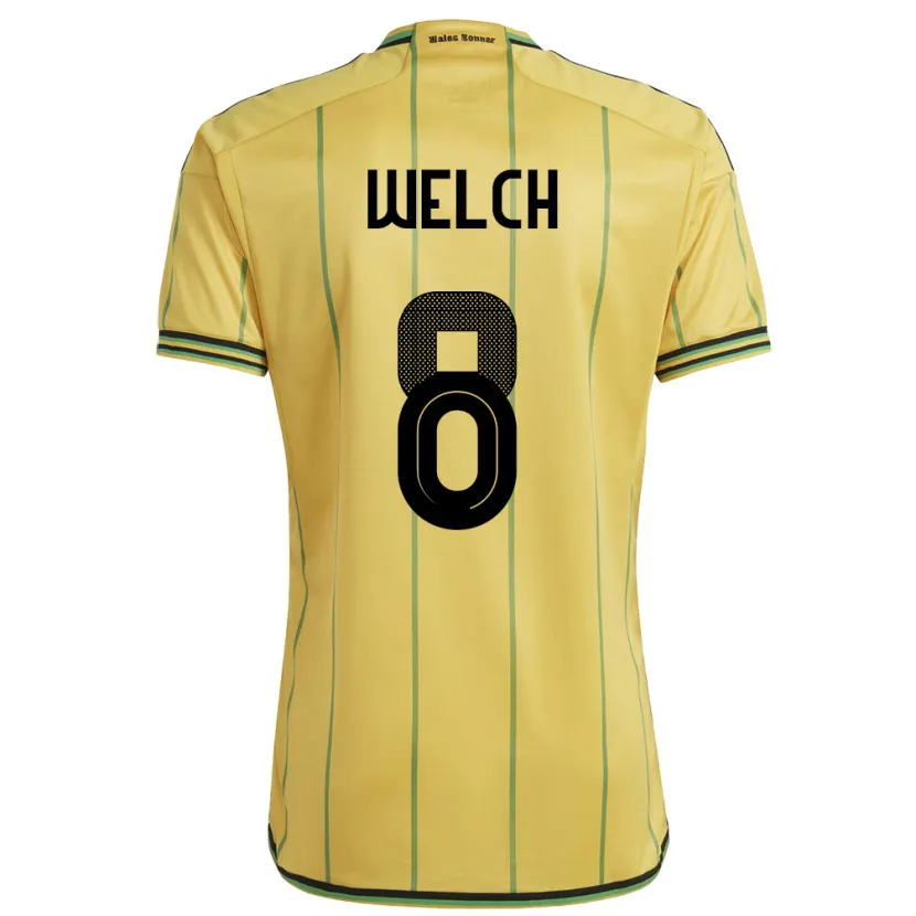 Danxen Niño Camiseta Jamaica Makai Welch #8 Amarillo 1ª Equipación 24-26 La Camisa