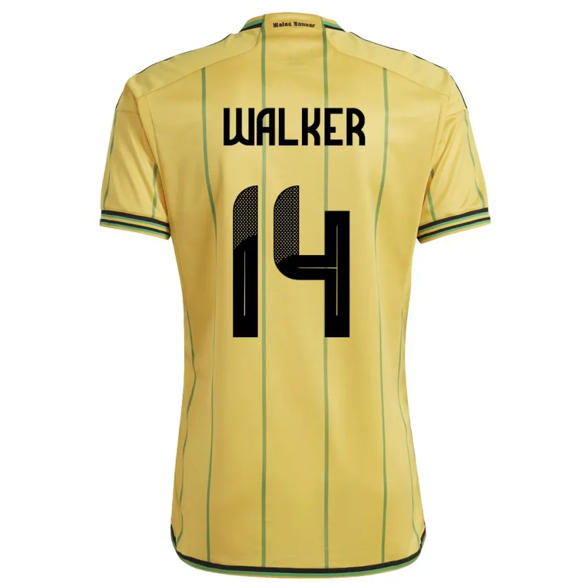 Danxen Niño Camiseta Jamaica Ricshya Walker #14 Amarillo 1ª Equipación 24-26 La Camisa
