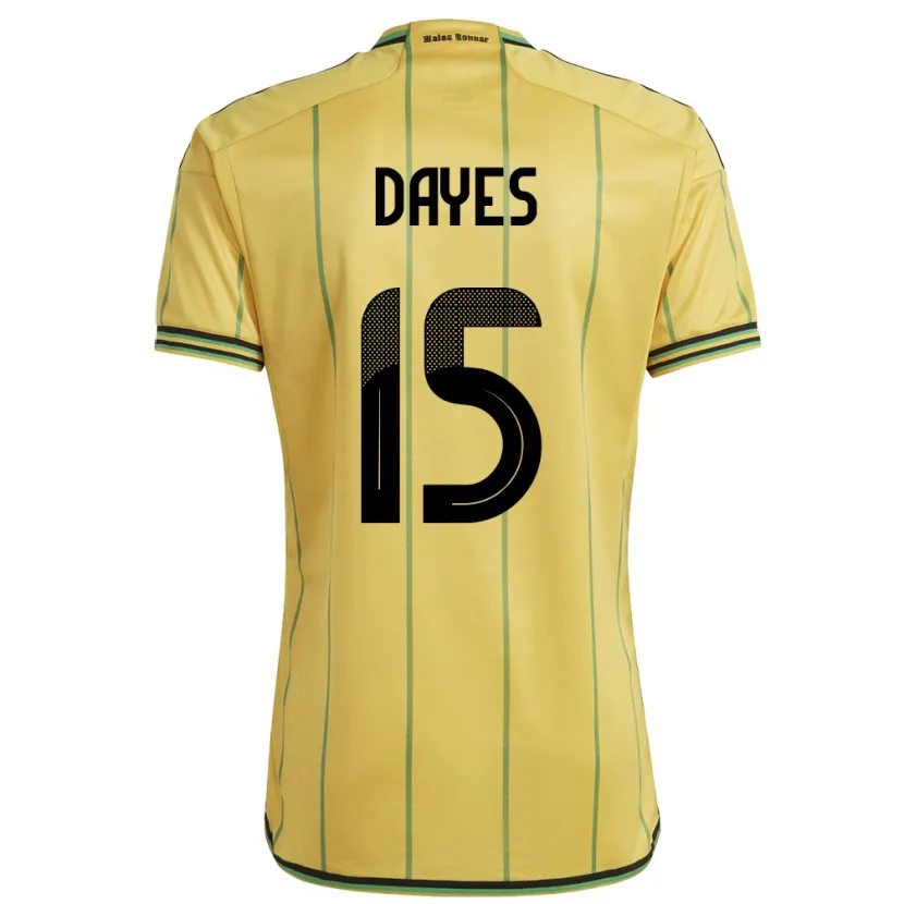 Danxen Niño Camiseta Jamaica Mikayla Dayes #15 Amarillo 1ª Equipación 24-26 La Camisa