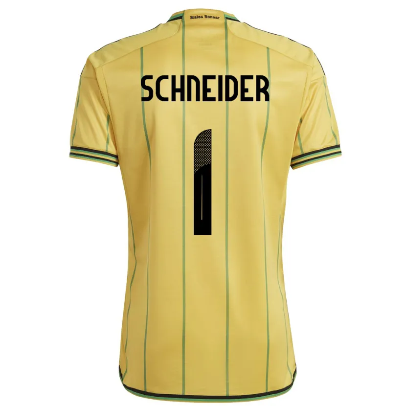 Danxen Niño Camiseta Jamaica Sydney Schneider #1 Amarillo 1ª Equipación 24-26 La Camisa