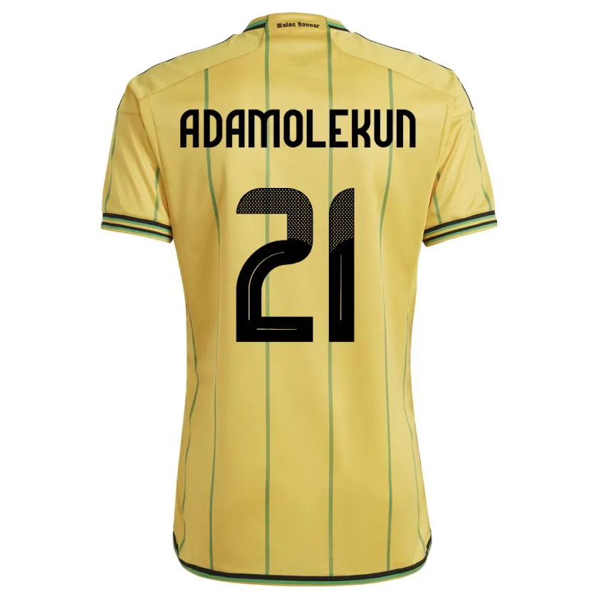 Danxen Niño Camiseta Jamaica Olufolasade Adamolekun #21 Amarillo 1ª Equipación 24-26 La Camisa