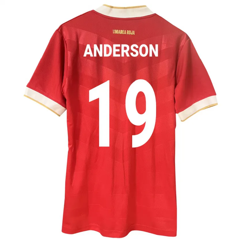 Danxen Niño Camiseta Panamá Iván Anderson #19 Rojo 1ª Equipación 24-26 La Camisa
