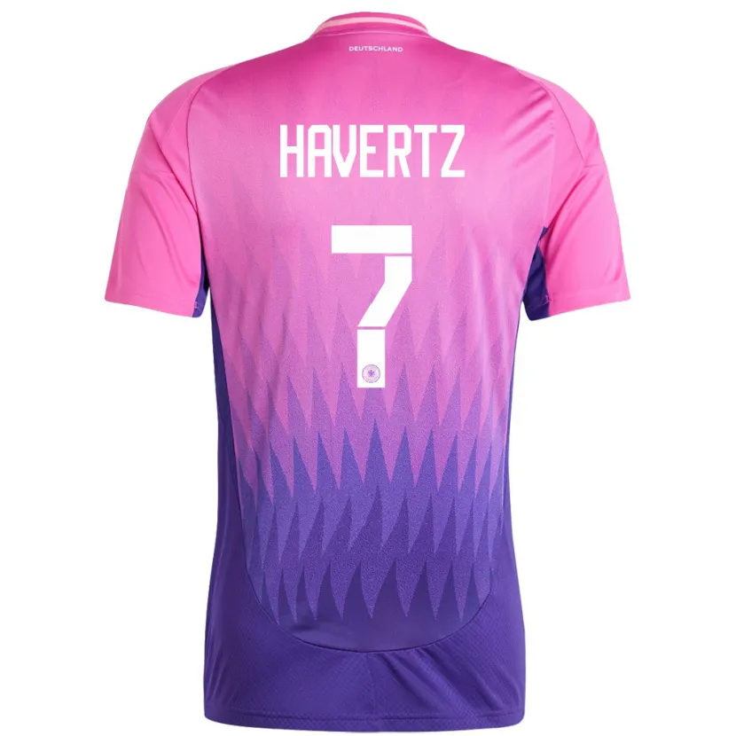 Danxen Niño Camiseta Alemania Kai Havertz #7 Rosado Morado 2ª Equipación 24-26 La Camisa