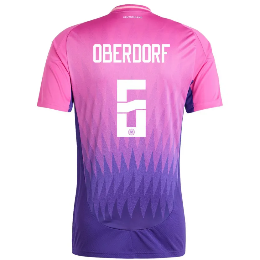 Danxen Niño Camiseta Alemania Lena Oberdorf #6 Rosado Morado 2ª Equipación 24-26 La Camisa