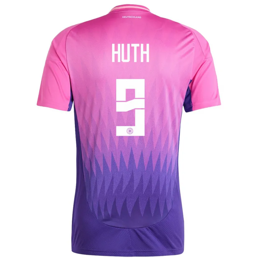 Danxen Niño Camiseta Alemania Svenja Huth #9 Rosado Morado 2ª Equipación 24-26 La Camisa