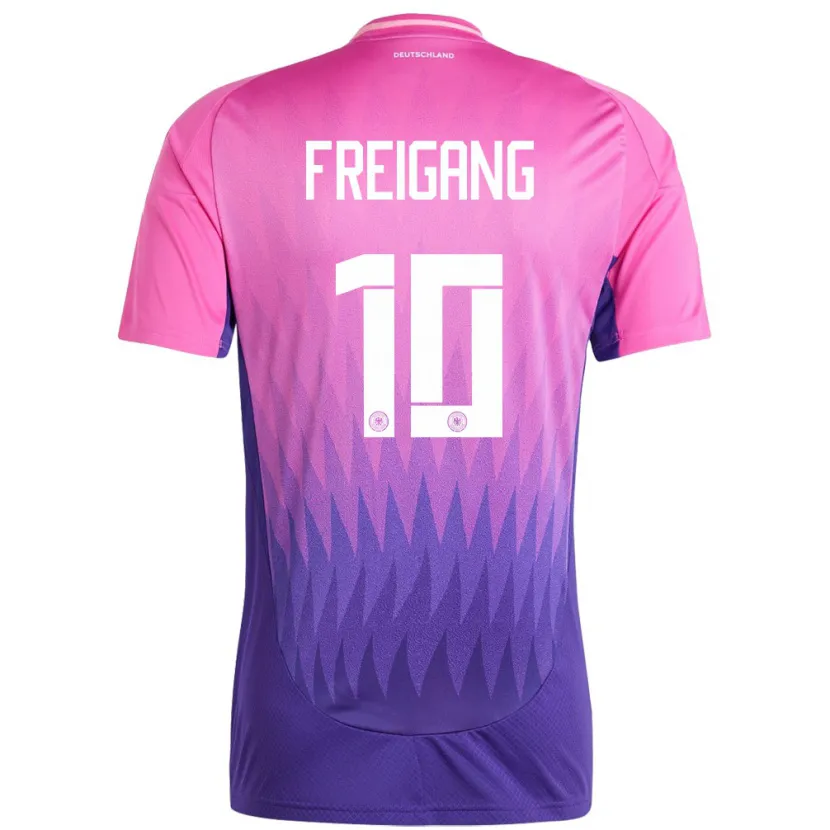 Danxen Niño Camiseta Alemania Laura Freigang #10 Rosado Morado 2ª Equipación 24-26 La Camisa