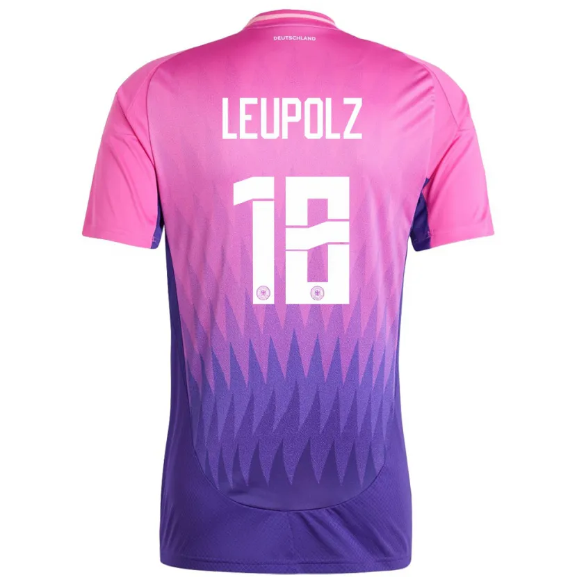 Danxen Niño Camiseta Alemania Melanie Leupolz #18 Rosado Morado 2ª Equipación 24-26 La Camisa