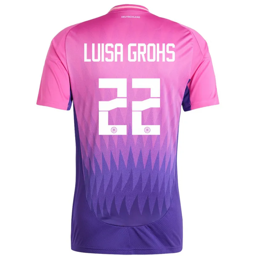 Danxen Niño Camiseta Alemania Maria Luisa Grohs #22 Rosado Morado 2ª Equipación 24-26 La Camisa