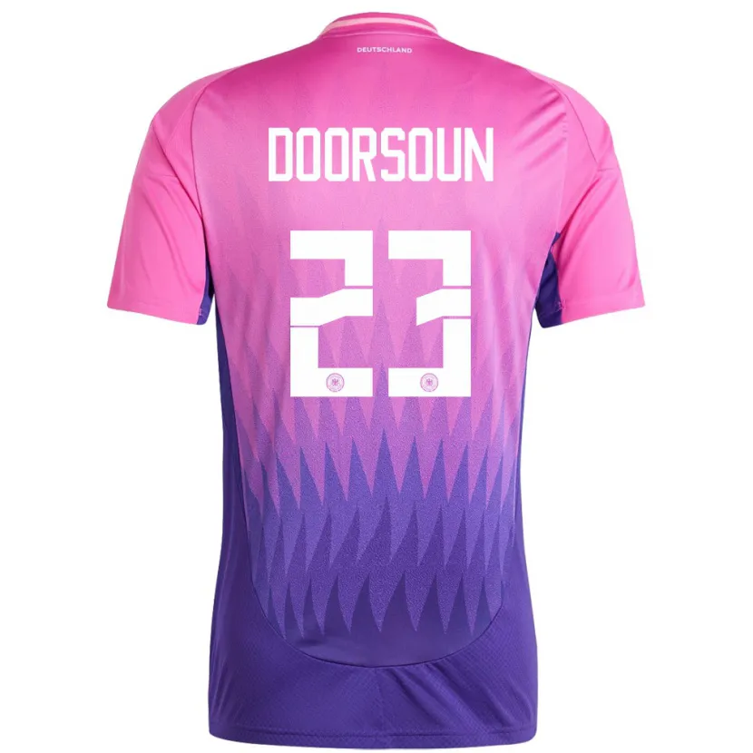 Danxen Niño Camiseta Alemania Sara Doorsoun #23 Rosado Morado 2ª Equipación 24-26 La Camisa