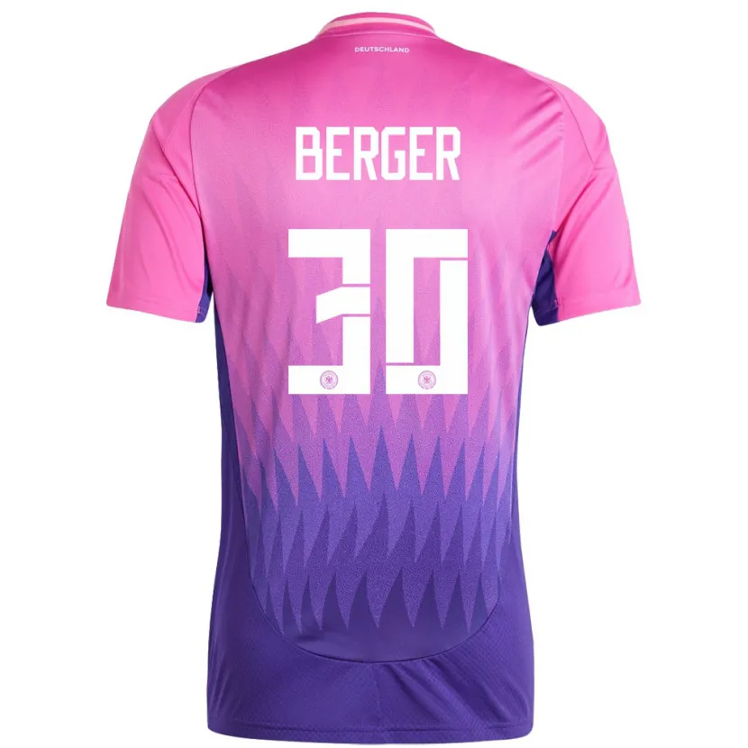 Danxen Niño Camiseta Alemania Ann Katrin Berger #30 Rosado Morado 2ª Equipación 24-26 La Camisa