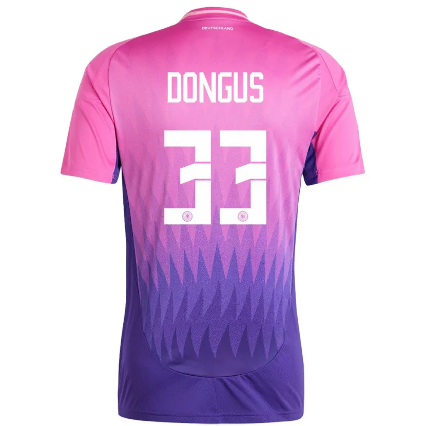 Danxen Niño Camiseta Alemania Fabienne Dongus #33 Rosado Morado 2ª Equipación 24-26 La Camisa