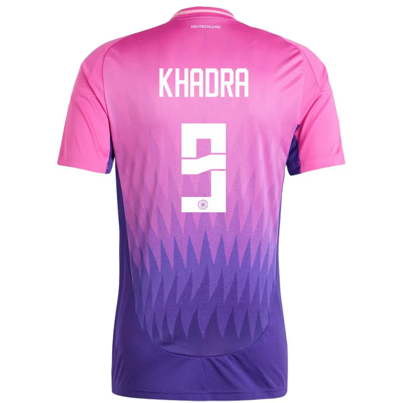 Danxen Niño Camiseta Alemania Reda Khadra #9 Rosado Morado 2ª Equipación 24-26 La Camisa