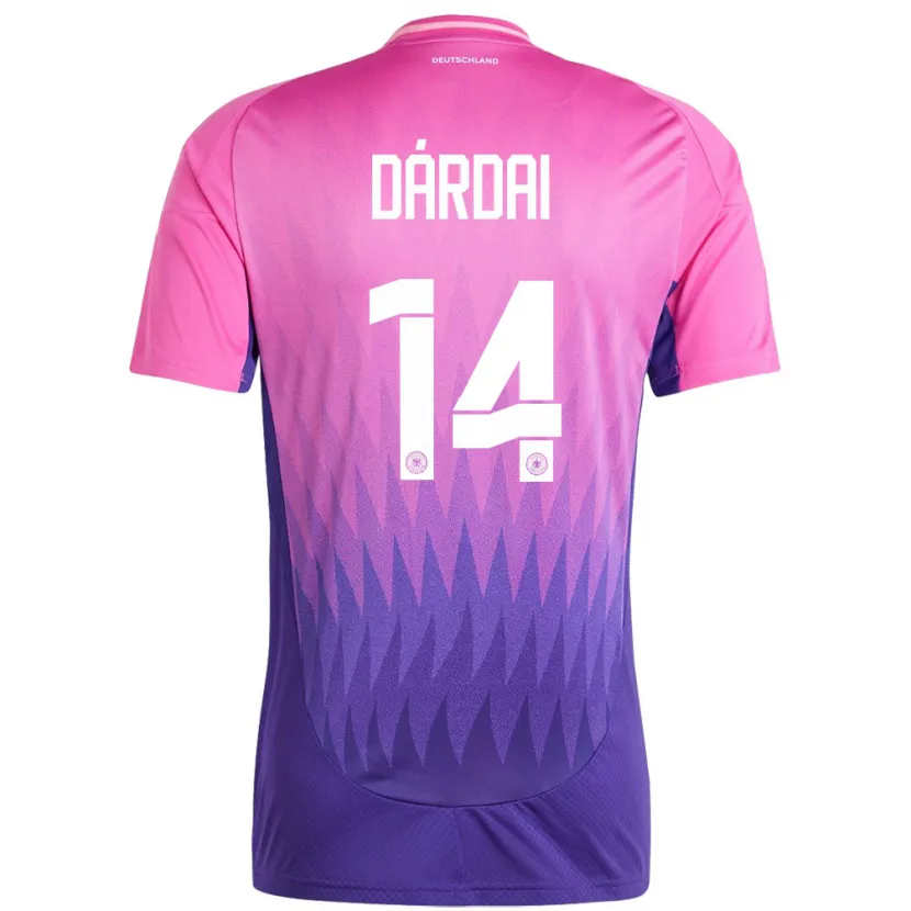 Danxen Niño Camiseta Alemania Marton Dardai #14 Rosado Morado 2ª Equipación 24-26 La Camisa