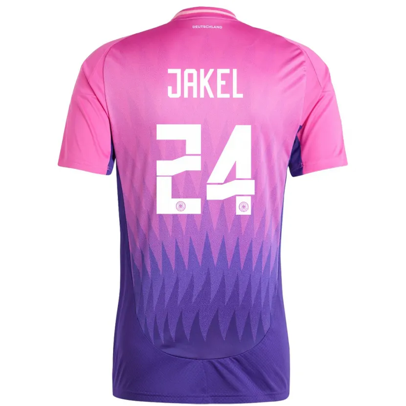Danxen Niño Camiseta Alemania Frederik Jakel #24 Rosado Morado 2ª Equipación 24-26 La Camisa