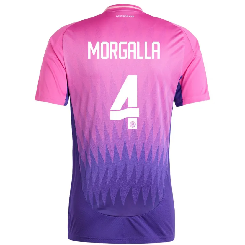 Danxen Niño Camiseta Alemania Leandro Morgalla #4 Rosado Morado 2ª Equipación 24-26 La Camisa