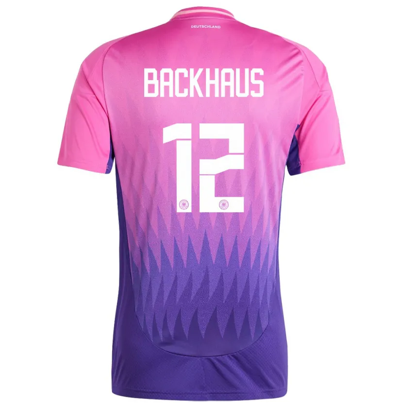 Danxen Niño Camiseta Alemania Mio Backhaus #12 Rosado Morado 2ª Equipación 24-26 La Camisa