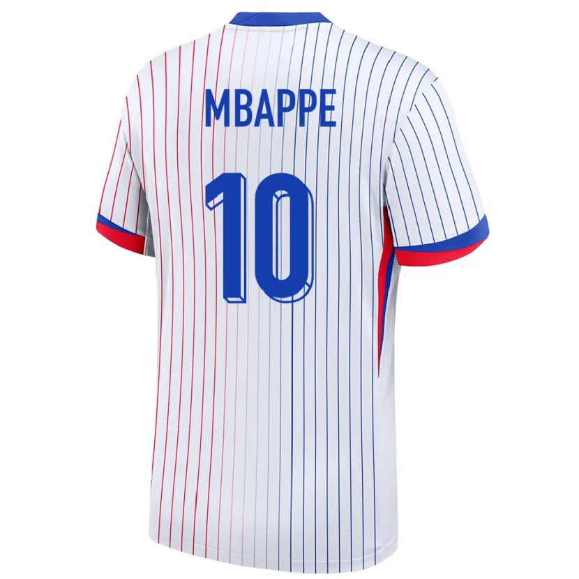 Danxen Niño Camiseta Francia Kylian Mbappe #10 Blanco 2ª Equipación 24-26 La Camisa