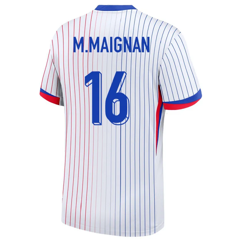 Danxen Niño Camiseta Francia Mike Maignan #16 Blanco 2ª Equipación 24-26 La Camisa