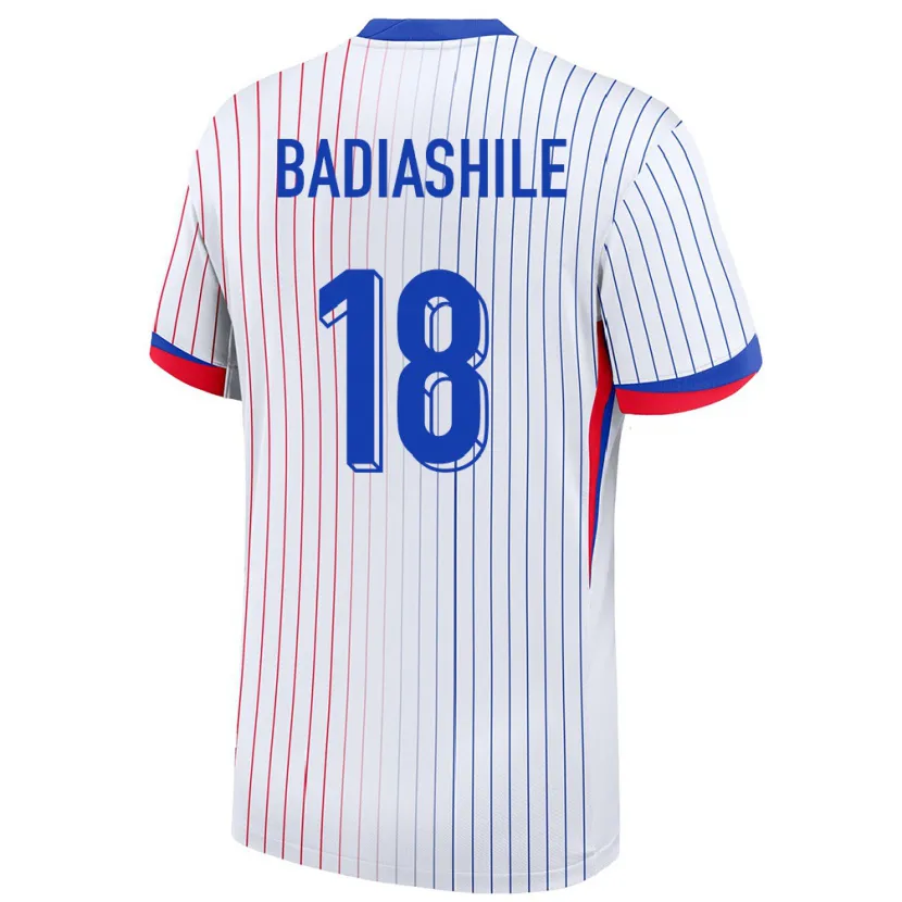 Danxen Niño Camiseta Francia Benoit Badiashile #18 Blanco 2ª Equipación 24-26 La Camisa