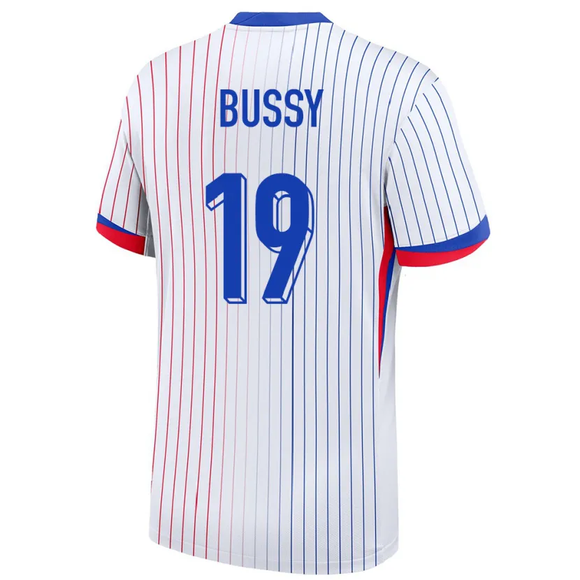 Danxen Niño Camiseta Francia Kessya Bussy #19 Blanco 2ª Equipación 24-26 La Camisa
