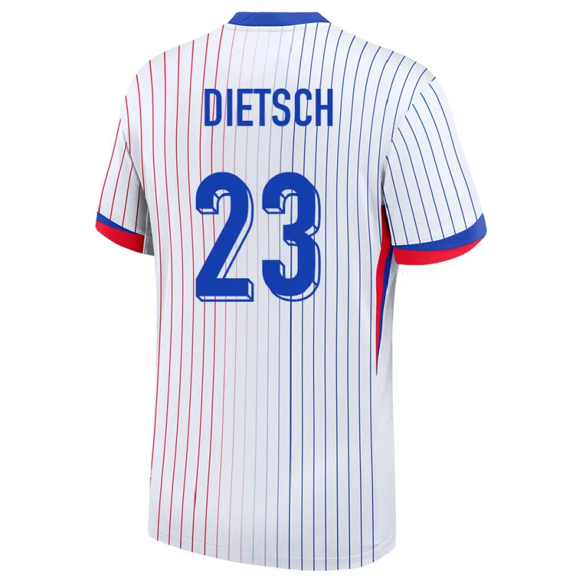Danxen Niño Camiseta Francia Guillaume Dietsch #23 Blanco 2ª Equipación 24-26 La Camisa