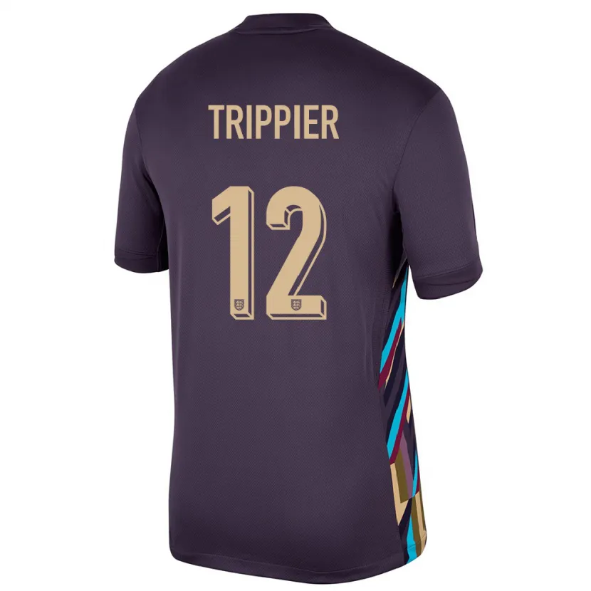Danxen Niño Camiseta Inglaterra Kieran Trippier #12 Pasa Oscura 2ª Equipación 24-26 La Camisa