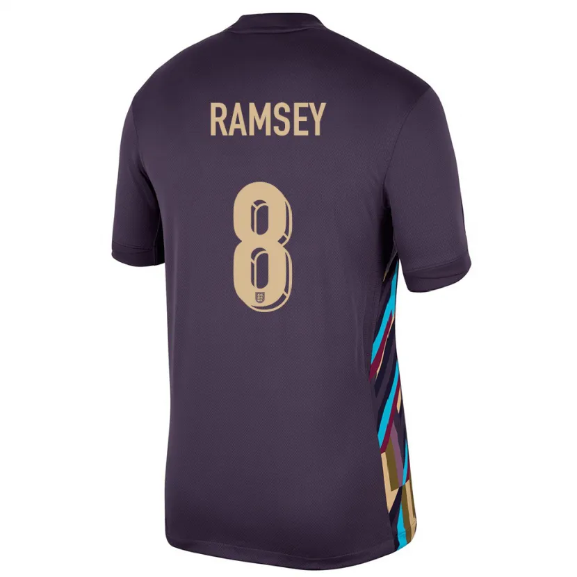 Danxen Niño Camiseta Inglaterra Jacob Ramsey #8 Pasa Oscura 2ª Equipación 24-26 La Camisa
