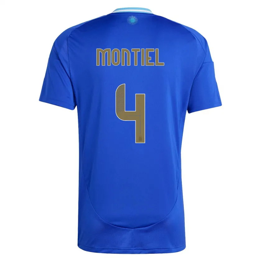 Danxen Niño Camiseta Argentina Gonzalo Montiel #4 Azul 2ª Equipación 24-26 La Camisa