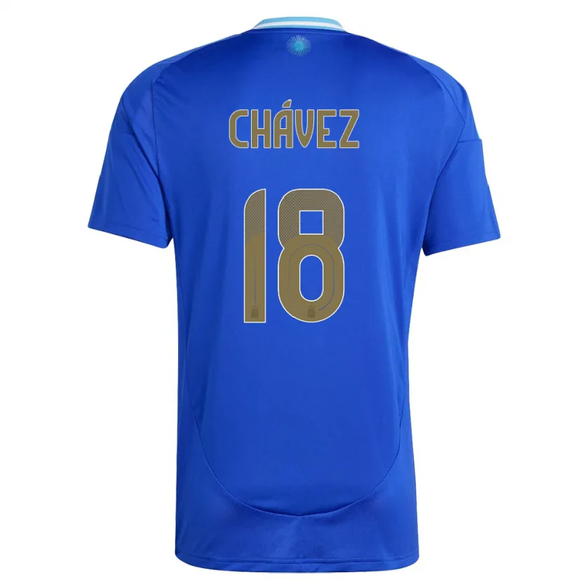 Danxen Niño Camiseta Argentina Gabriela Chavez #18 Azul 2ª Equipación 24-26 La Camisa