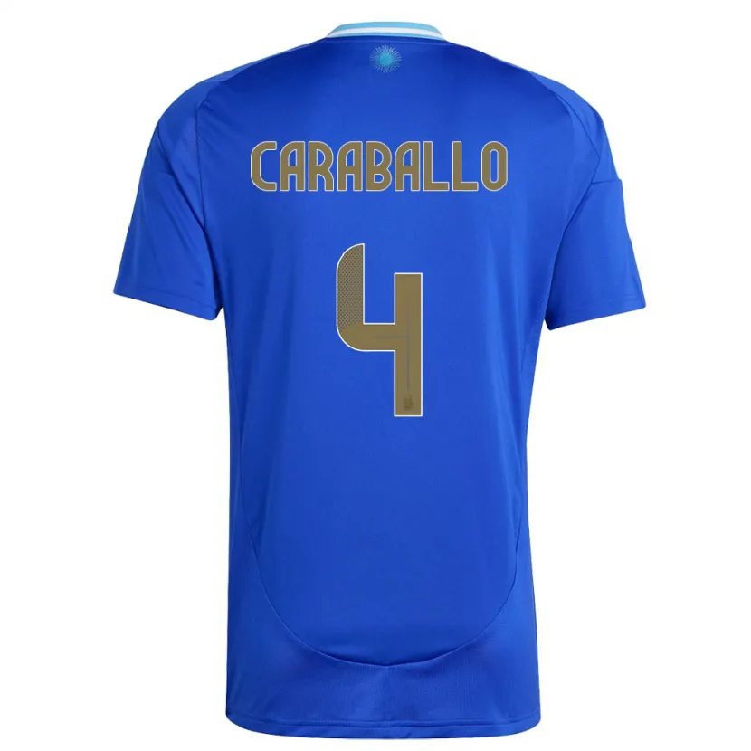 Danxen Niño Camiseta Argentina Brian Caraballo #4 Azul 2ª Equipación 24-26 La Camisa