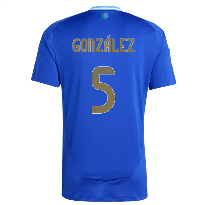 Danxen Niño Camiseta Argentina Maximiliano Gonzalez #5 Azul 2ª Equipación 24-26 La Camisa
